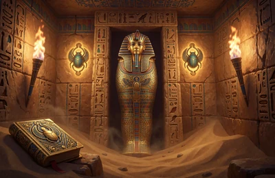 Book of Dead Slot von Play&rsquo;n GO im &auml;gyptischen Grabmal mit goldenem Buch - RTP 96,21 %